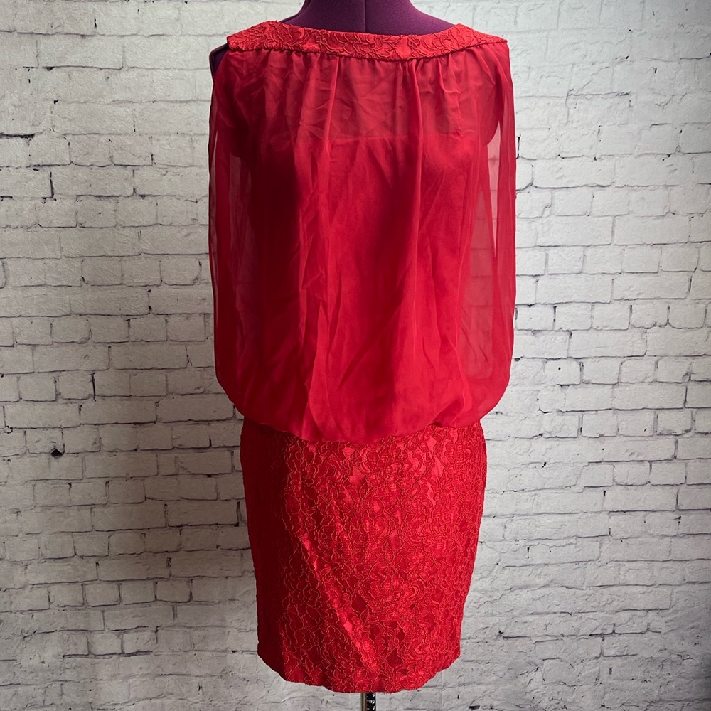 Jessica McClintock size 8 red cocktail dress